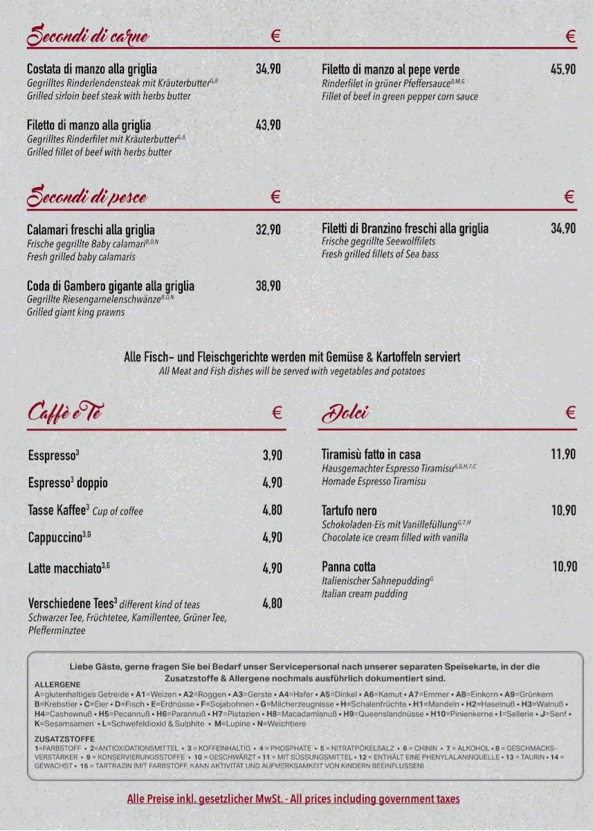 Trattoria Pizzeria La Valle estab. 1998 – Speisekarte in München, Bayern
