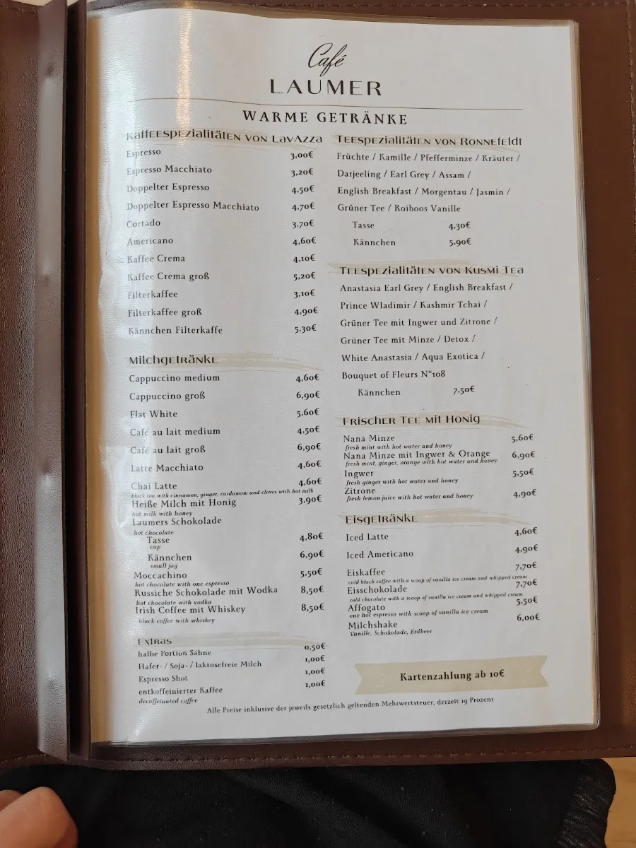 Café Laumer - Frankfurt am Main – Speisekarte in Frankfurt am Main, Hessen
