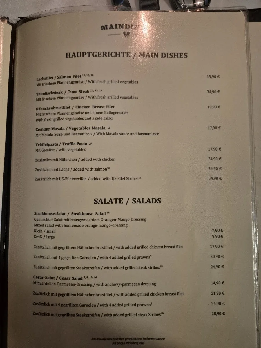 Maindiner – Speisekarte in Frankfurt am Main, Hessen