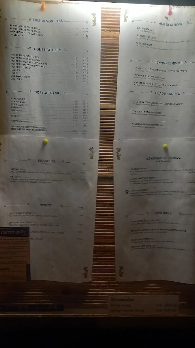 Alter Wirt Moosach – Speisekarte in München, Bayern