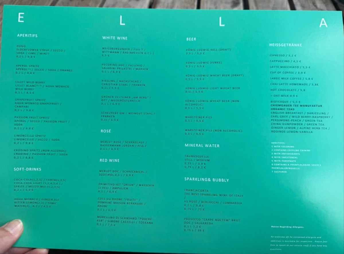 Ella - Restaurant & Café am Königsplatz – Speisekarte in München, Bayern