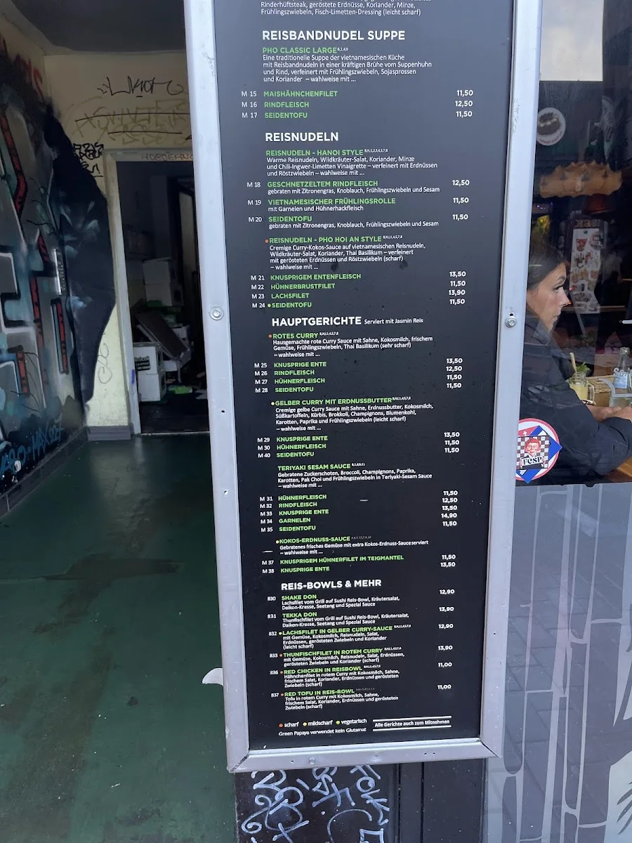 Green Papaya – Speisekarte in Hamburg