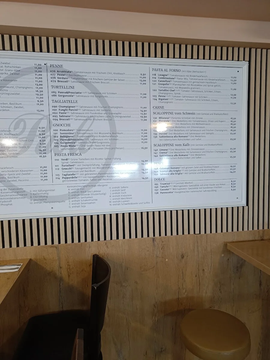 Pizzeria Paolo – Speisekarte in Frankfurt am Main, Hessen