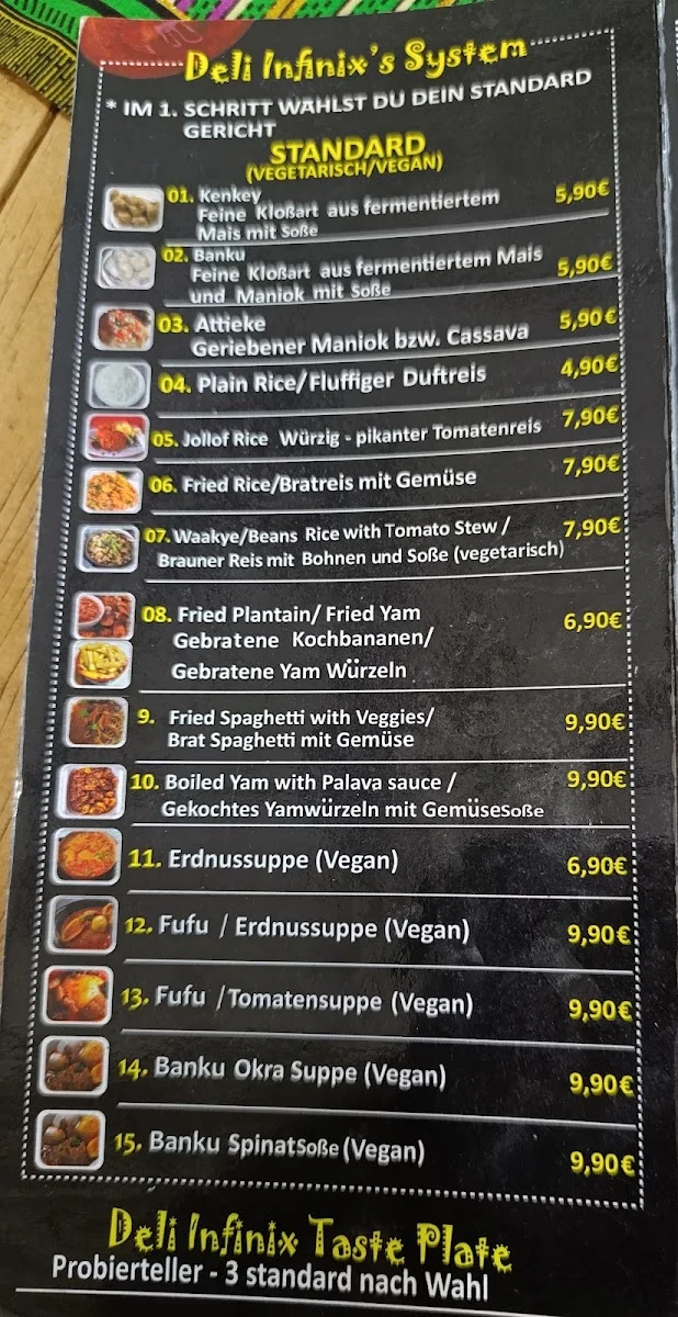 Deli Infinix - Afrikanisches Restaurant – Speisekarte in Hannover, Niedersachsen