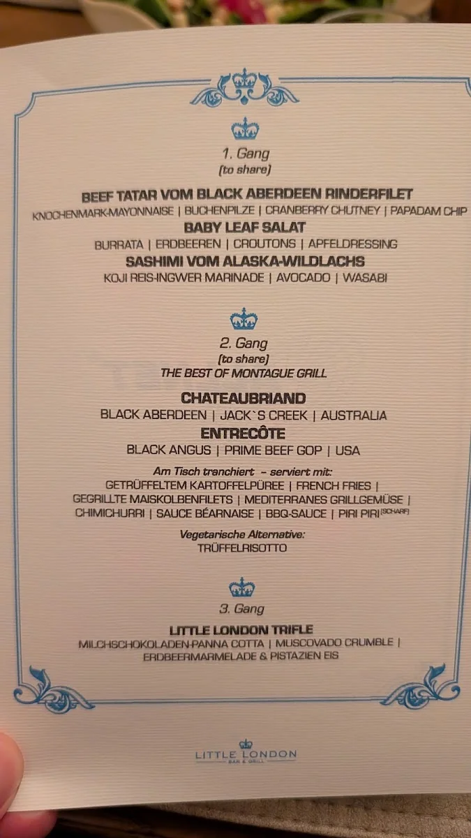 Little London / Bar & Grill – Speisekarte in München, Bayern