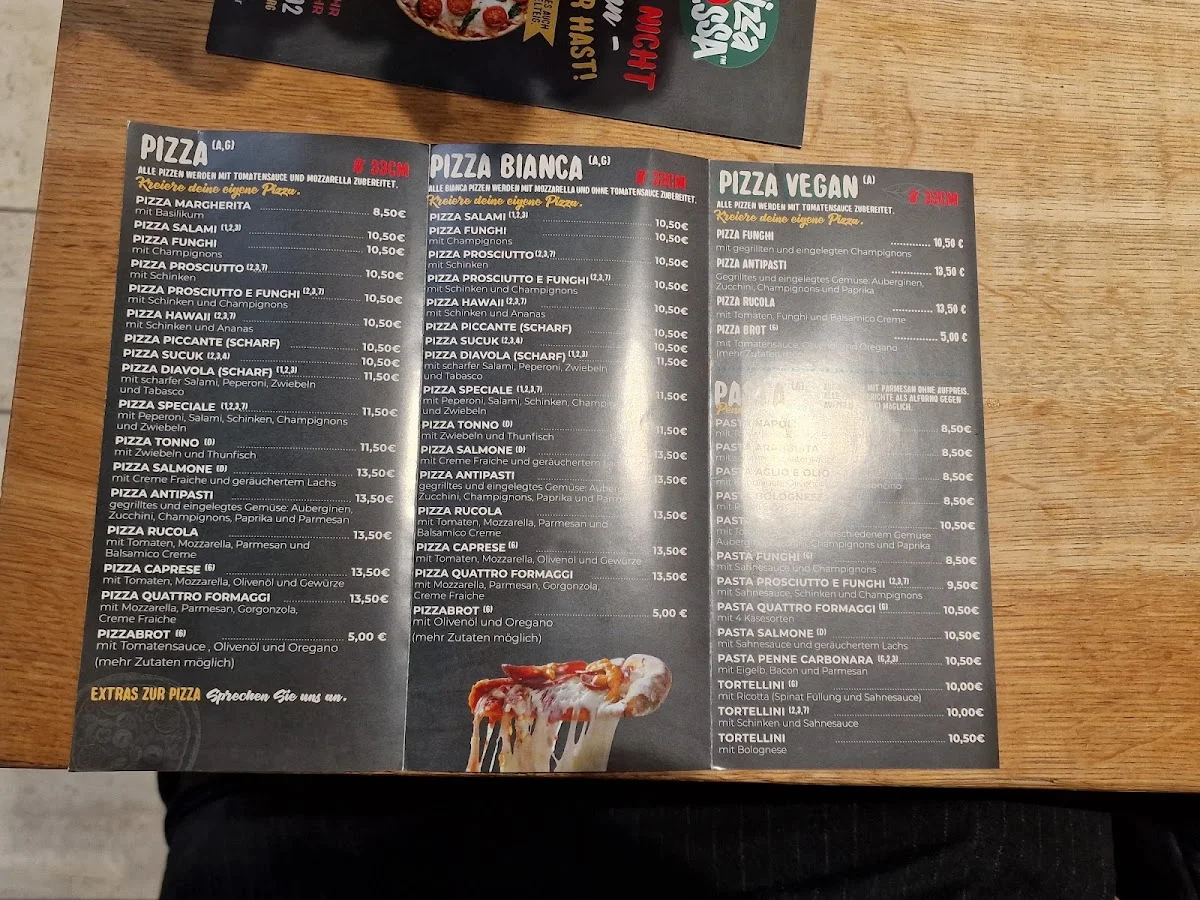 Pizza Rossa – Speisekarte in Nürnberg, Bayern