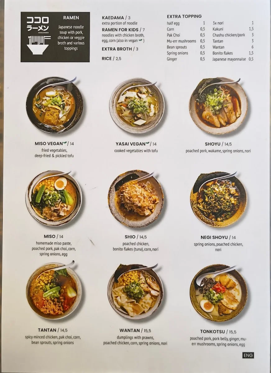 Cocolo Ramen X-berg – Speisekarte in Berlin