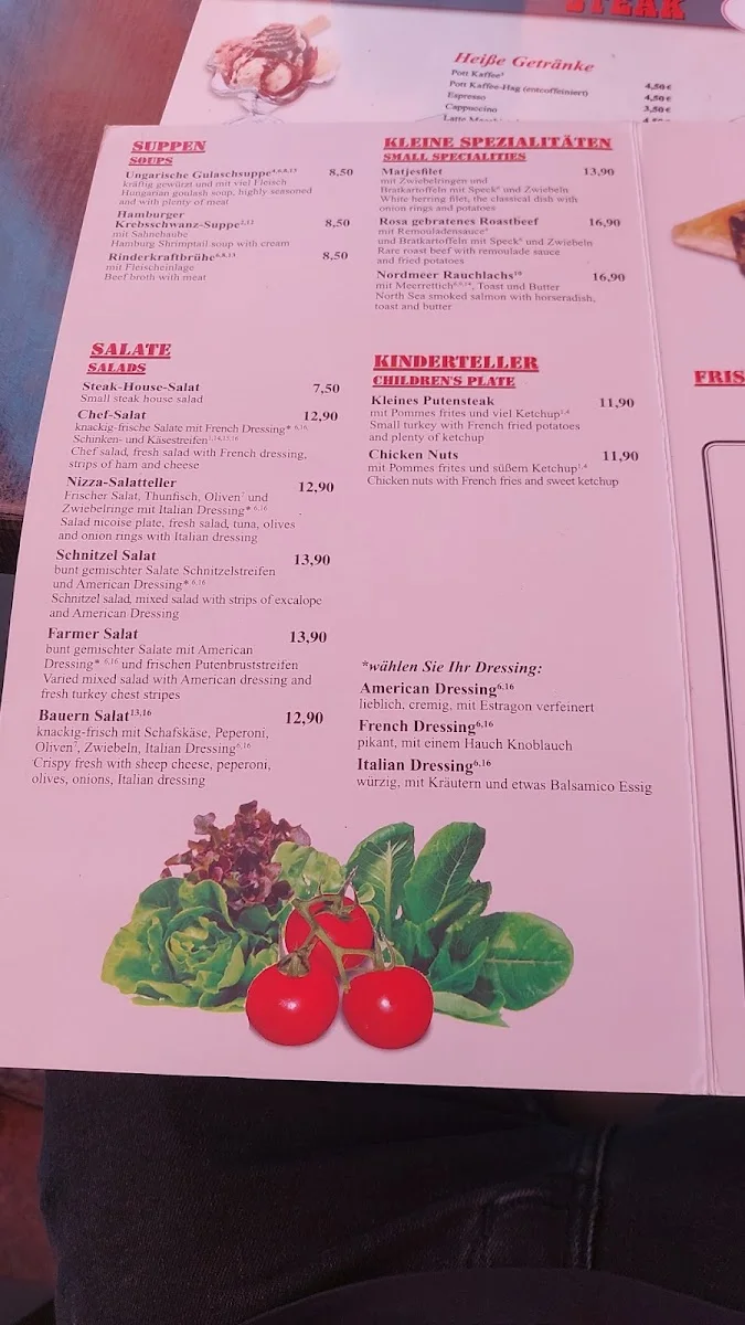 Steakhouse Landungsbrücken – Speisekarte in Hamburg