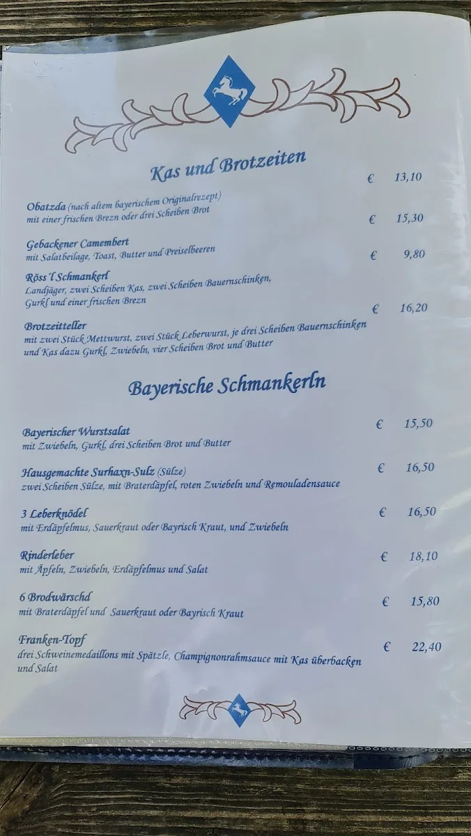 Weißes Rössl – Speisekarte in Berlin