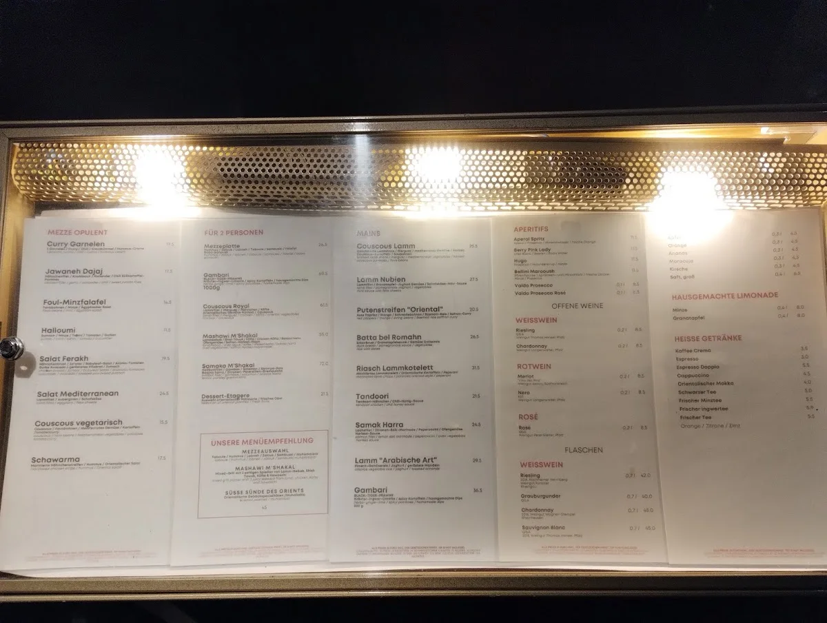 Marooush Oriental Grill & Bar – Speisekarte in Berlin