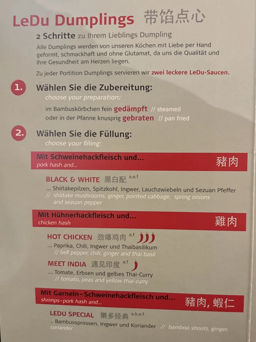 LeDu - Happy Dumplings – Speisekarte in München, Bayern