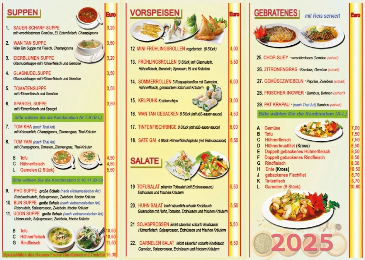 Sawaddi Thai-Imbiss Berlin – Speisekarte in Berlin