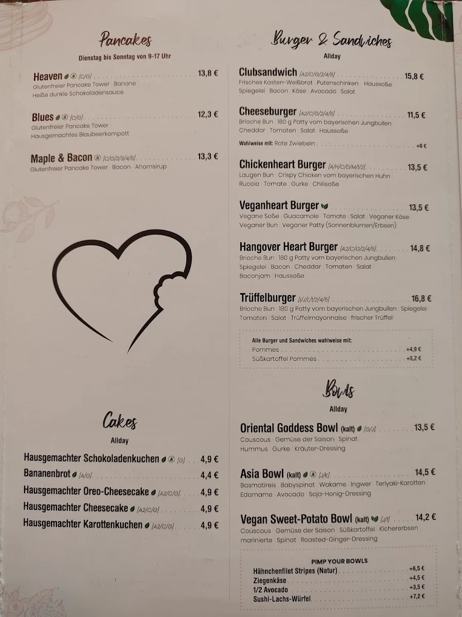 Hungriges Herz – Speisekarte in München, Bayern