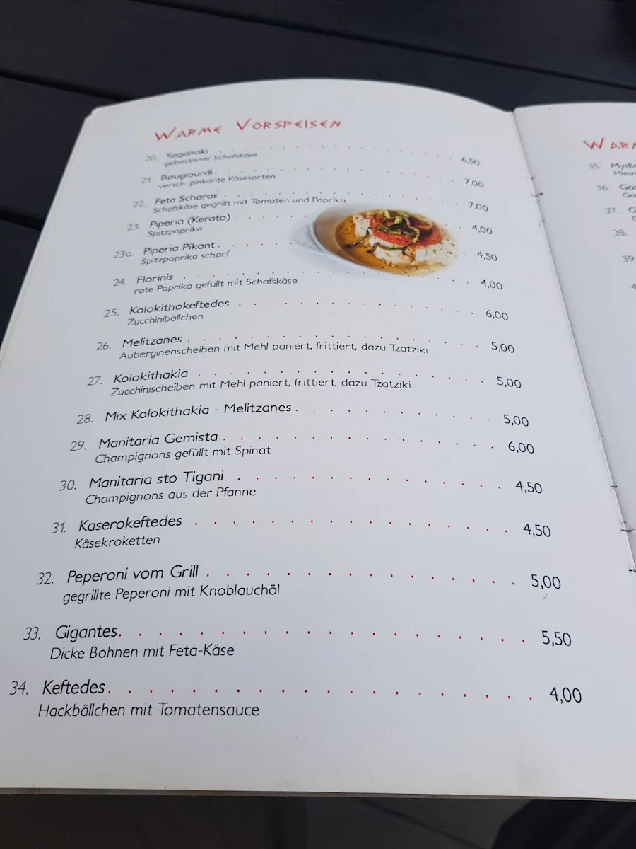 Griechisches Restaurant Olympia – Speisekarte in Menden, Nordrhein-Westfalen