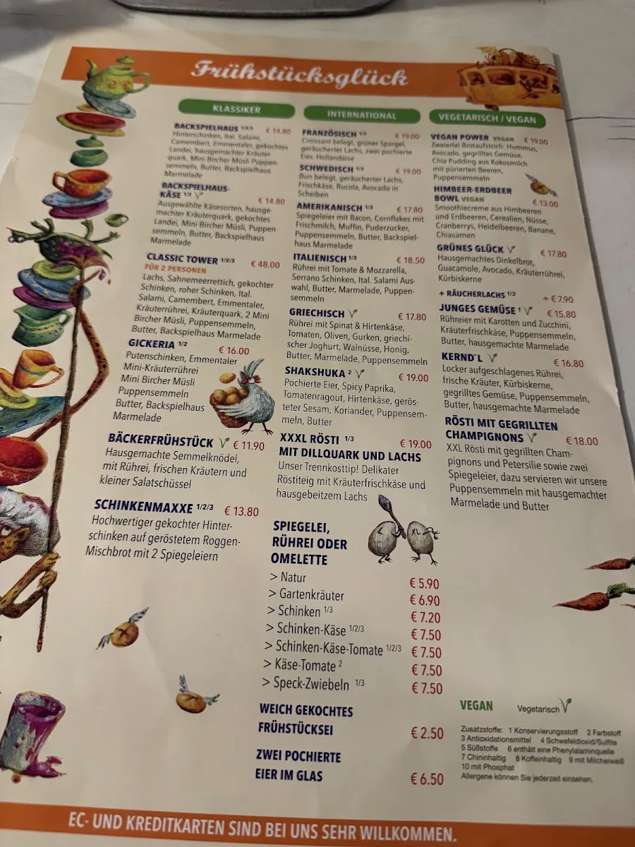 Backspielhaus Bogenhausen Restaurant Bäckerei und Frühstück – Speisekarte in München, Bayern