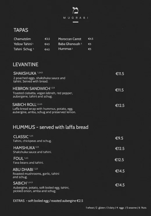 Café Mugrabi – Speisekarte in Berlin