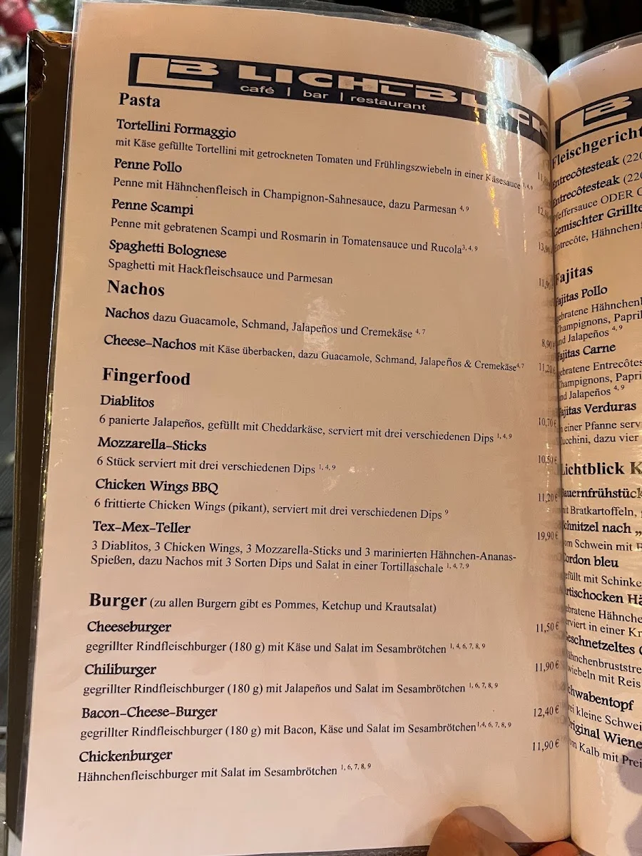 Lichtblick Restaurant – Speisekarte in Berlin