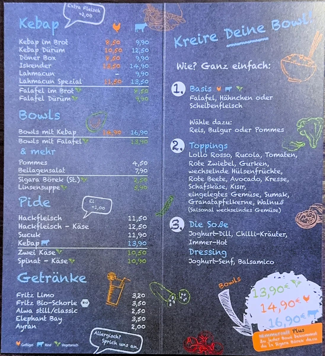 Nimmersatt Kebap & Bowl – Speisekarte in Stuttgart, Baden-Württemberg