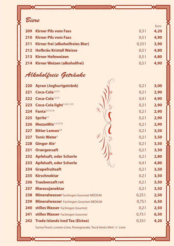 Restaurant Palmyra Wiesbaden – Speisekarte in Wiesbaden, Hessen