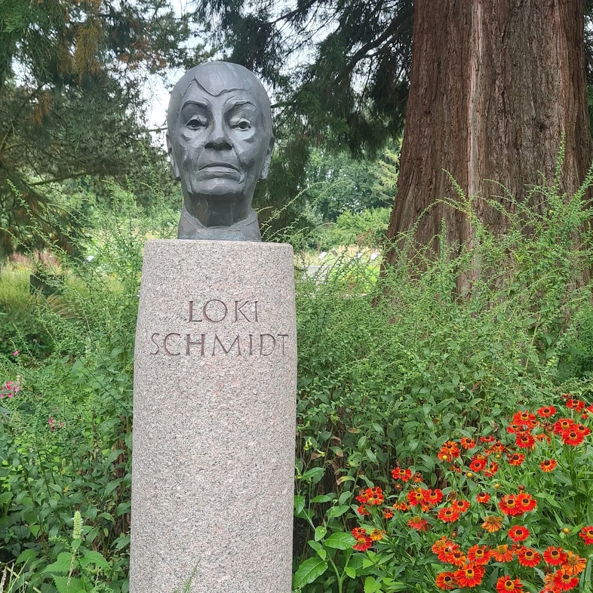 Botanischer Garten der Universität Hamburg - Loki-Schmidt-Garten – Loki-Schmidt-Skulptur im Botanischen Garten in Hamburg