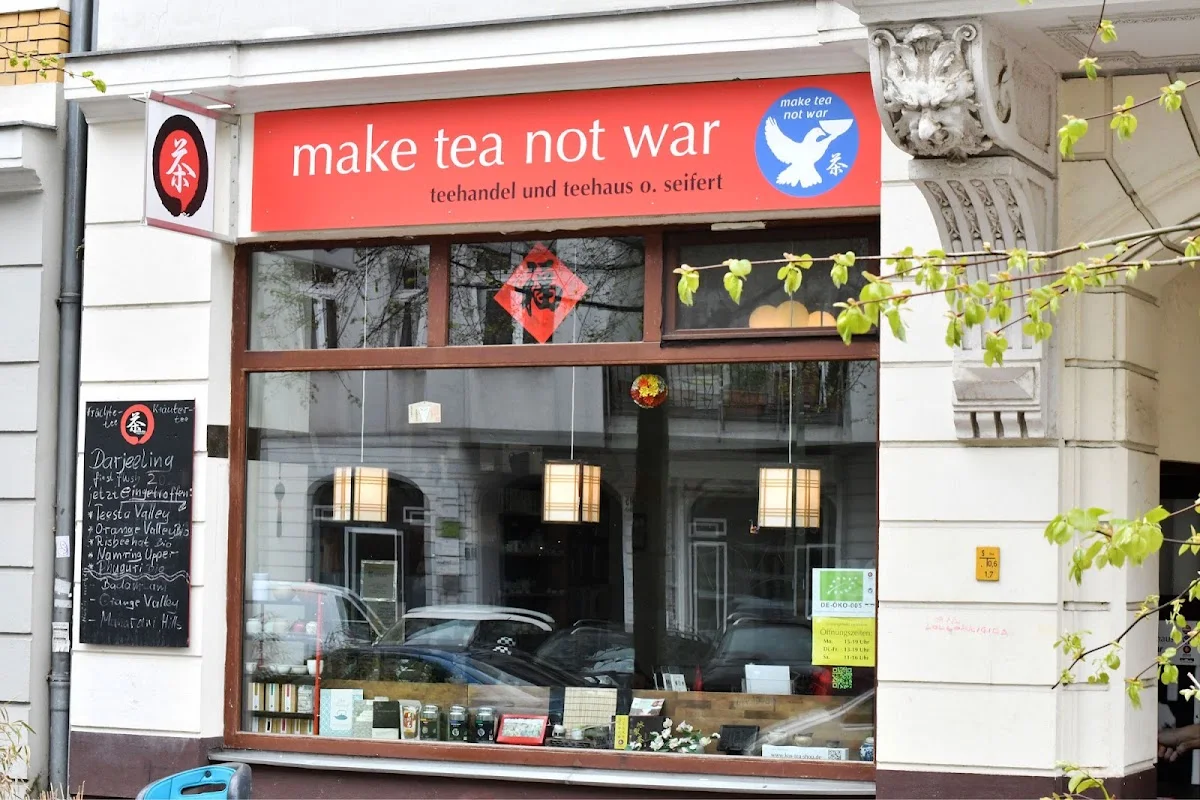 "make tea not war" - Teehandel, Teehaus, Tea shop, tea house, お茶屋 – Vom Inhaber in Berlin