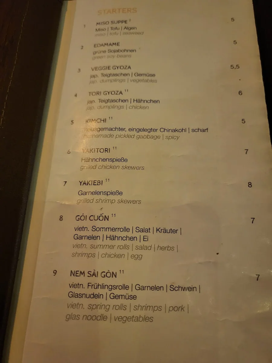 GORENSHI Frankfurt – Speisekarte in Frankfurt am Main, Hessen