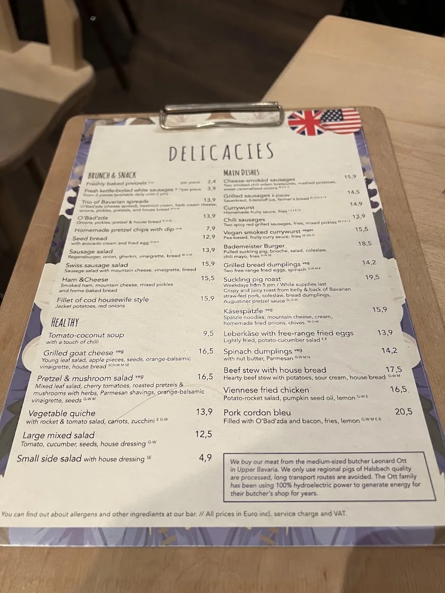 Das Bad – Speisekarte in München, Bayern