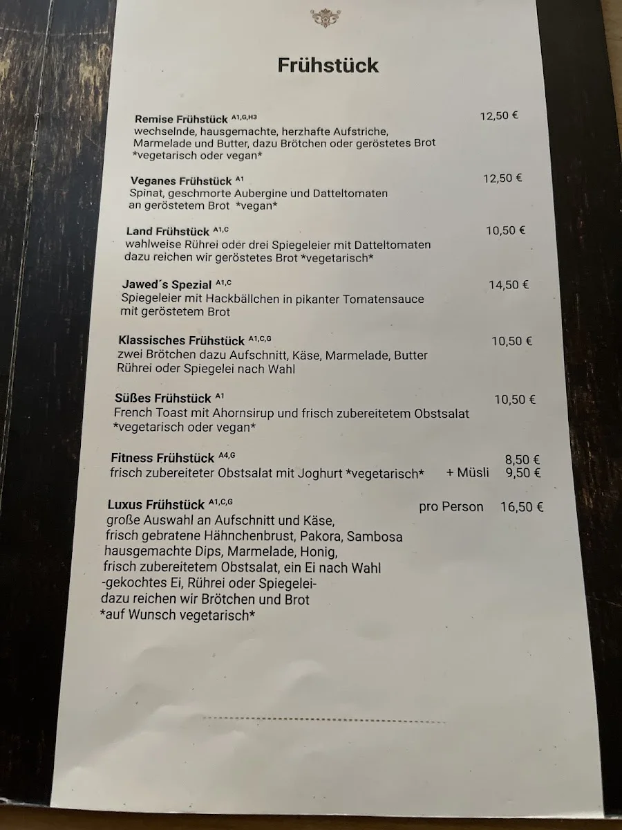 Jawed´s Remise – Speisekarte in Lübeck, Schleswig-Holstein