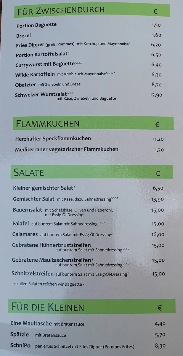 Neckarbiergarten – Speisekarte in Stuttgart, Baden-Württemberg
