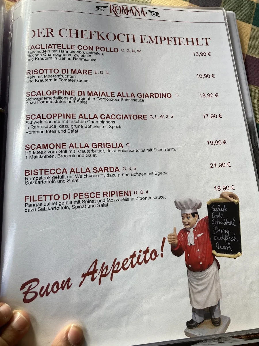 Ristorante Romana – Speisekarte in Berlin