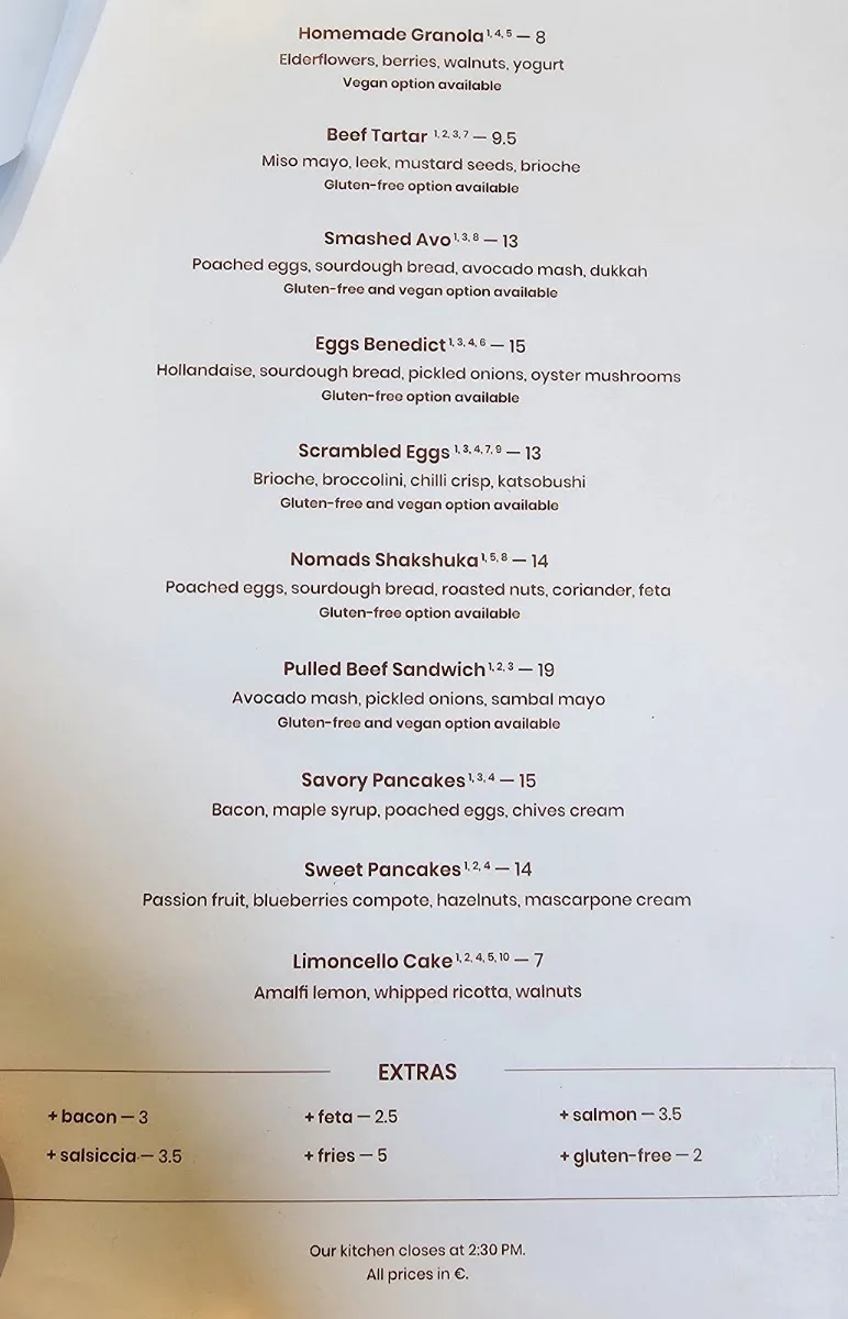 Nomad Berlin – Speisekarte in Berlin