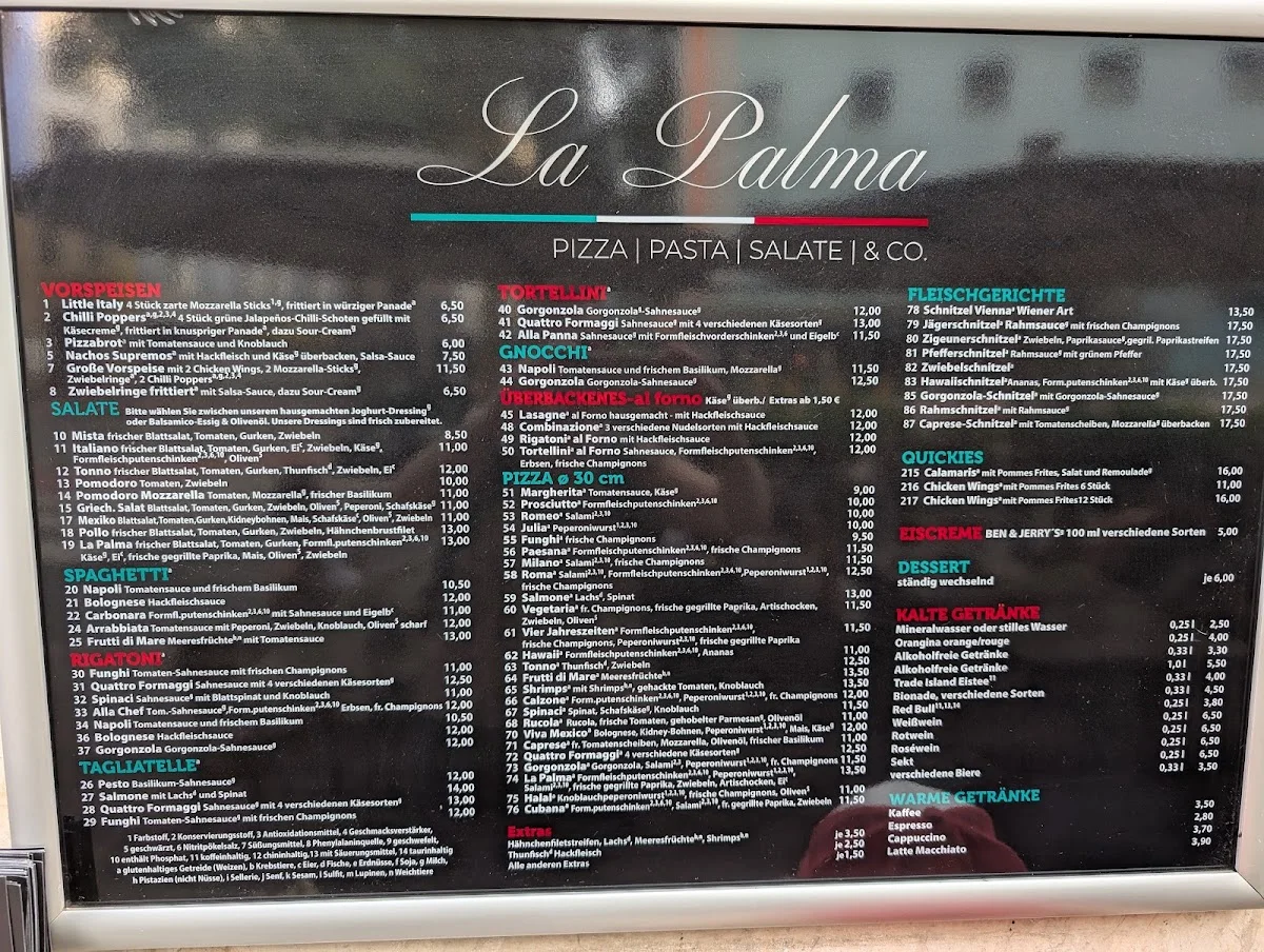 La Palma – Speisekarte in Frankfurt am Main, Hessen