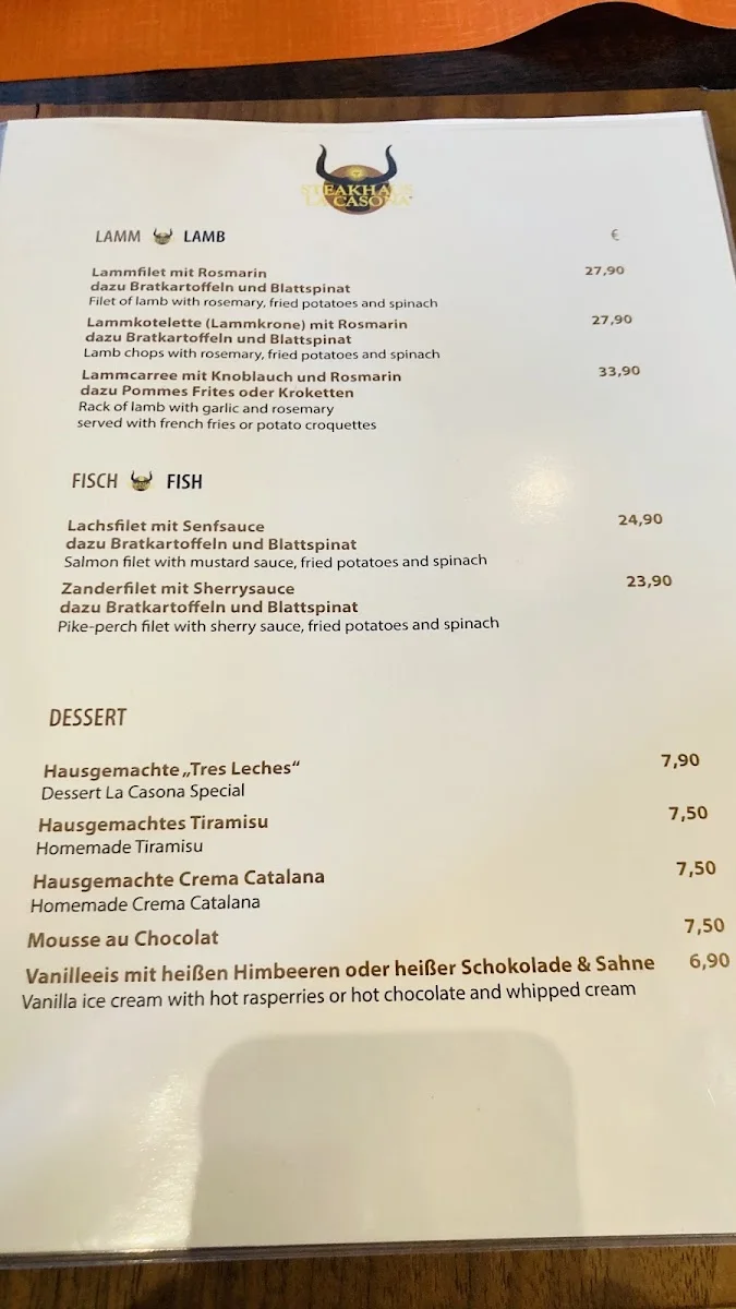 Steakhaus La Casona – Speisekarte in Köln, Nordrhein-Westfalen