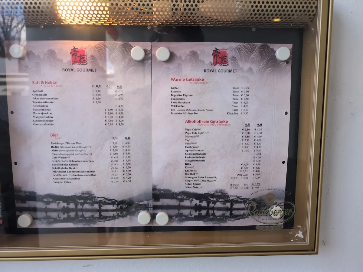 Royal Gourmet – Speisekarte in Berlin