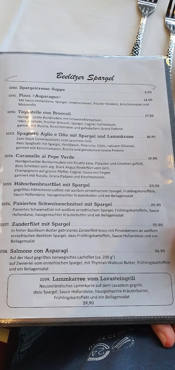 Marco Polo Uno – Speisekarte in Berlin