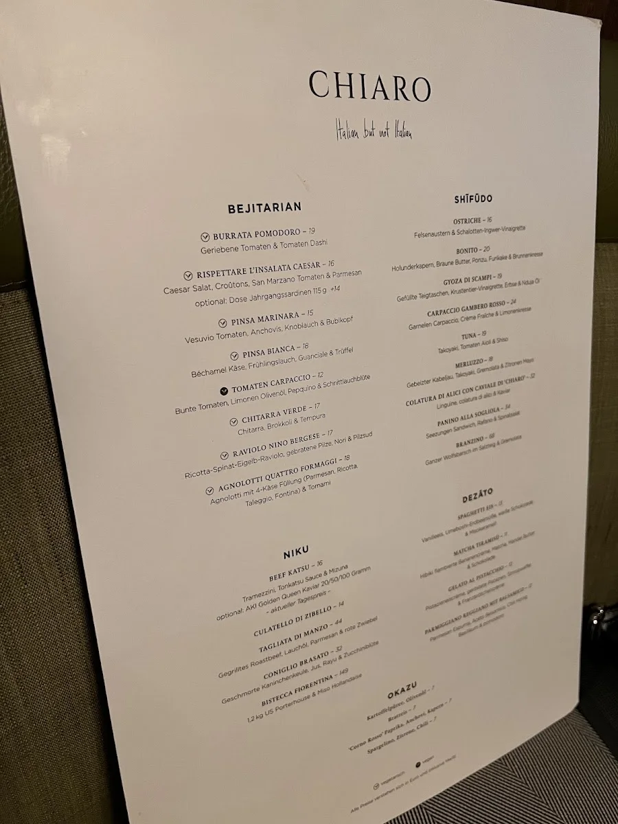 De Rome Restaurant – Speisekarte in Berlin