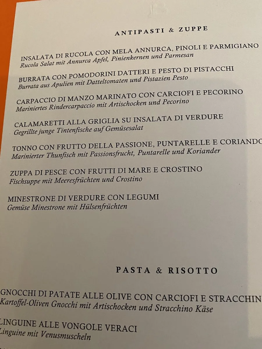 Bocca di Bacco – Speisekarte in Berlin