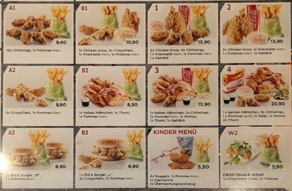 Risa Chicken – Speisekarte in Berlin