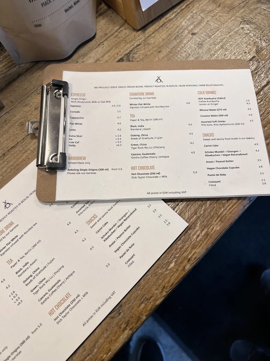 The Barn Café Mitte – Speisekarte in Berlin