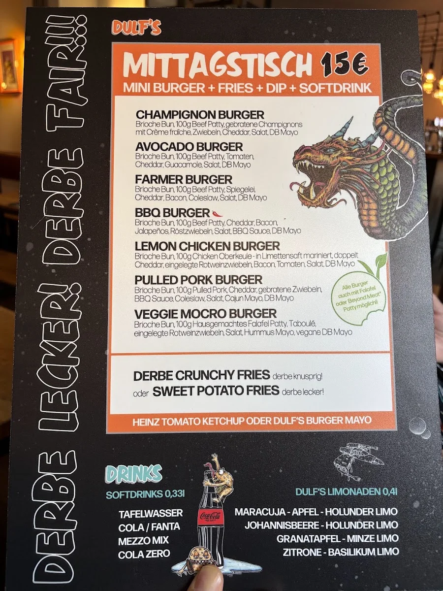 Dulf's Burger – Speisekarte in Hamburg