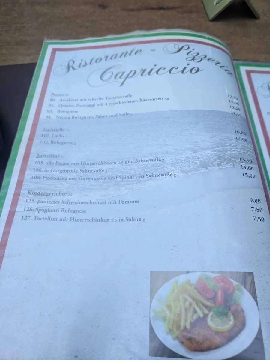 Ristorante Pizzeria Capriccio – Speisekarte in March, Baden-Württemberg