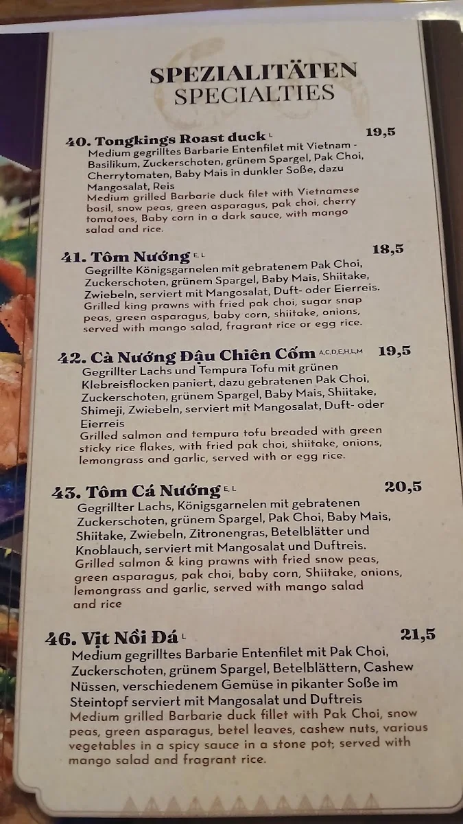Restaurant Quê Choa – Speisekarte in Berlin