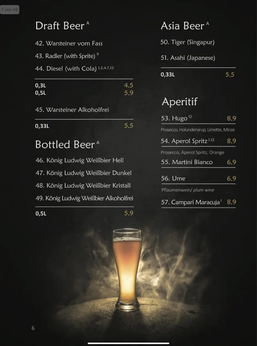 ZEN Restaurant – Speisekarte in Berlin