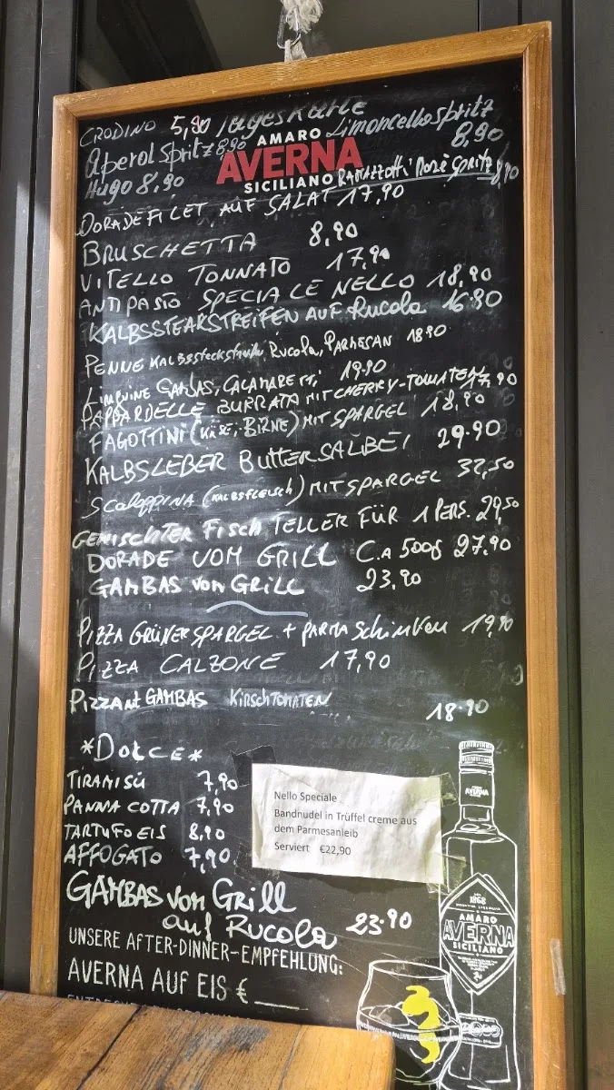 Nello Ristorante Pizzeria – Speisekarte in Hamburg