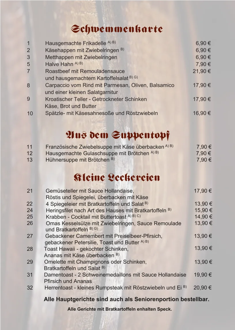 Brauhaus und Restaurant in Köln Dellbrück – Speisekarte in Köln, Nordrhein-Westfalen