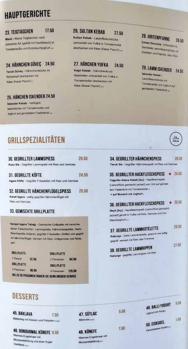 Taverna Sultan Saray Stuttgart – Speisekarte in Stuttgart, Baden-Württemberg