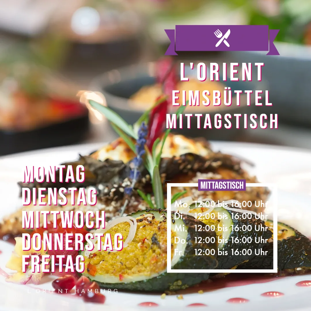 L'Orient Restaurant Café Catering – Speisekarte in Hamburg