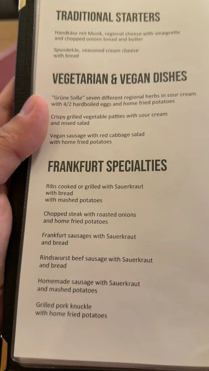 Apfelwein Wagner – Speisekarte in Frankfurt am Main, Hessen