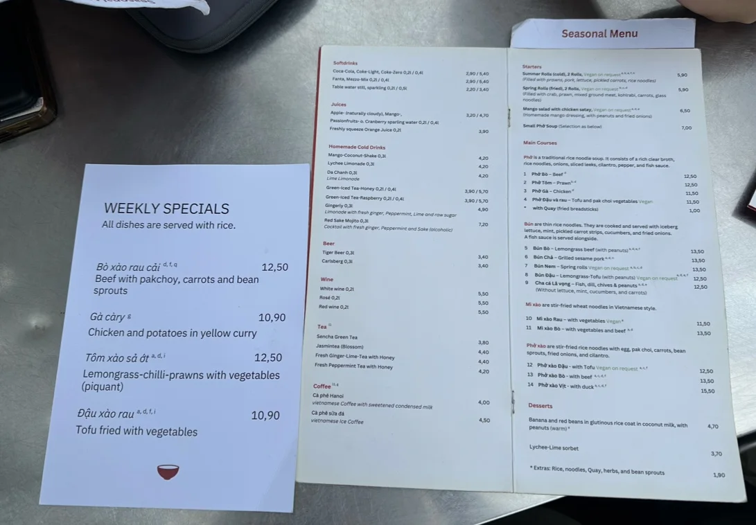Quan Do Hauptbahnhof – Speisekarte in Hamburg