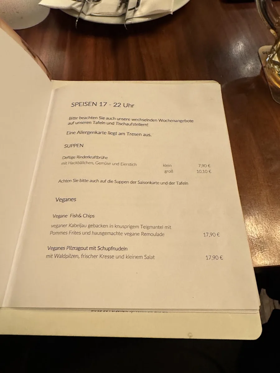 Anno 1905 – Speisekarte in Hamburg